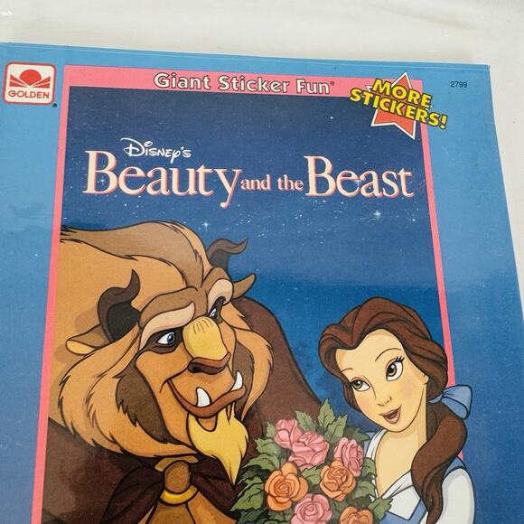 1991 Golden Disney's Beauty & The Beast Giant Sticker Fun Activity Book - Picture 2 of 4